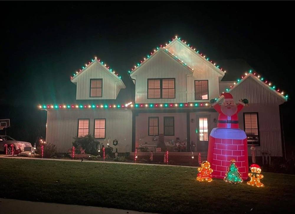 Christmas light installation