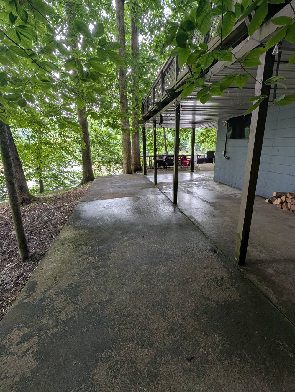 Concrete Cleaning in progress