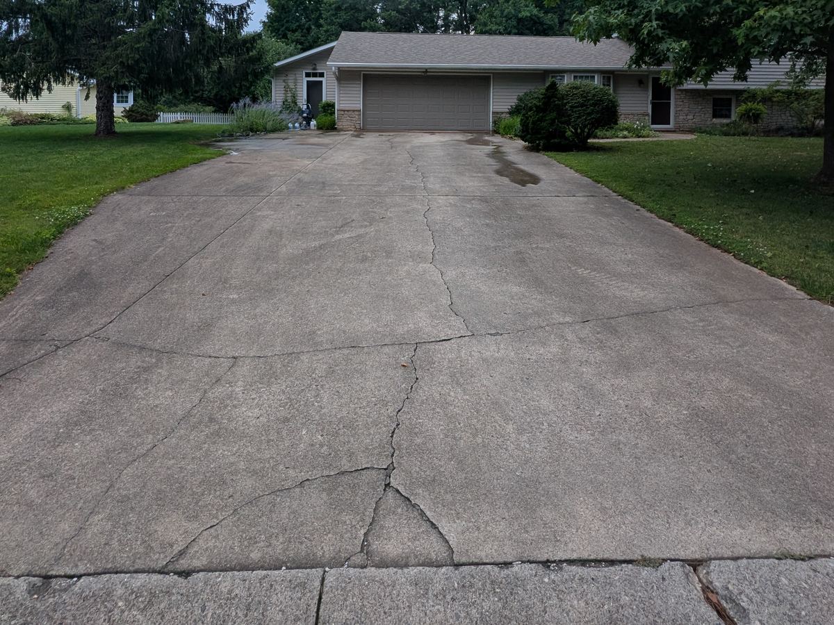 Driveway before cleaning